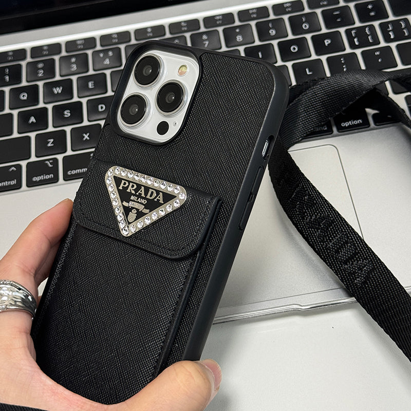 Luxusní crossbody kožené pouzdro na iPhone