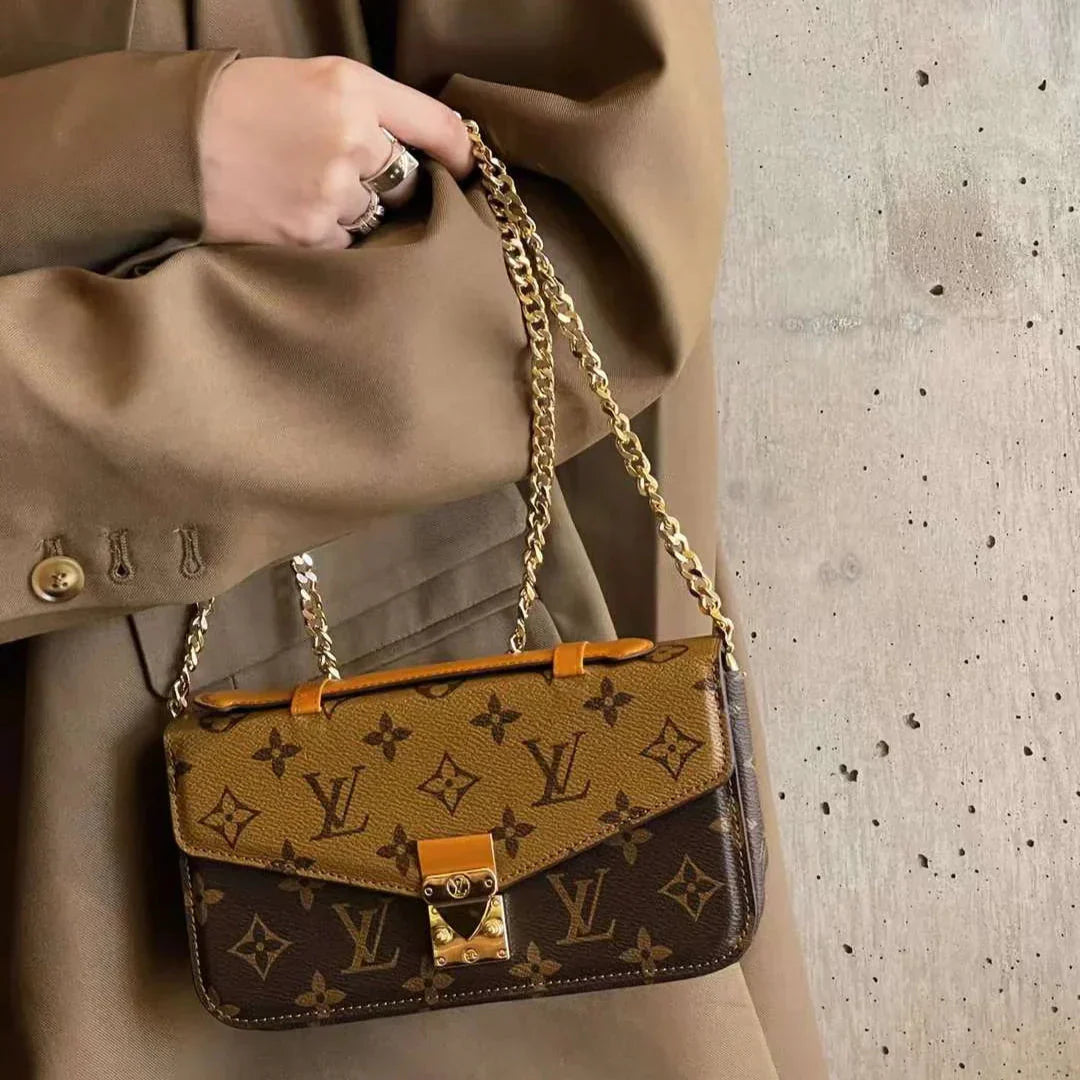 Monogram lærredstaske Håndholdt Crossbody Chain Mobiltelefon