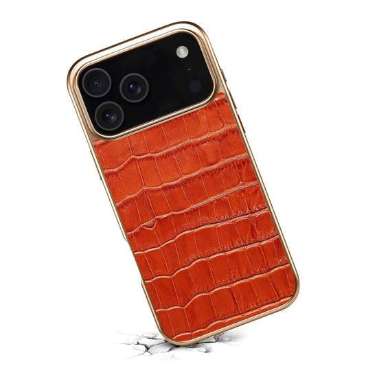 Husă din piele cu relief croc pentru husă iPhone