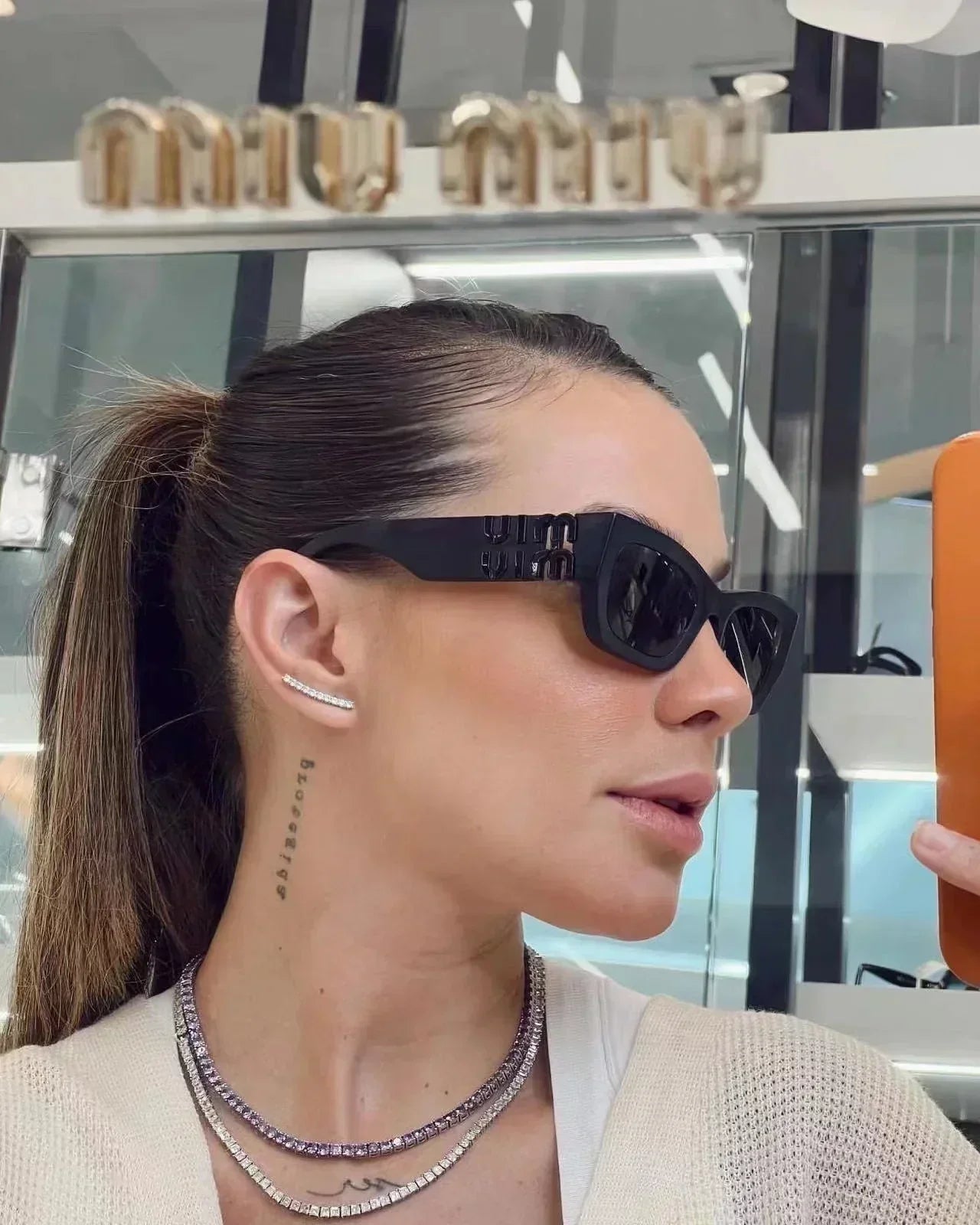 Modische quadratische Cat-Eye-Sonnenbrille 6037