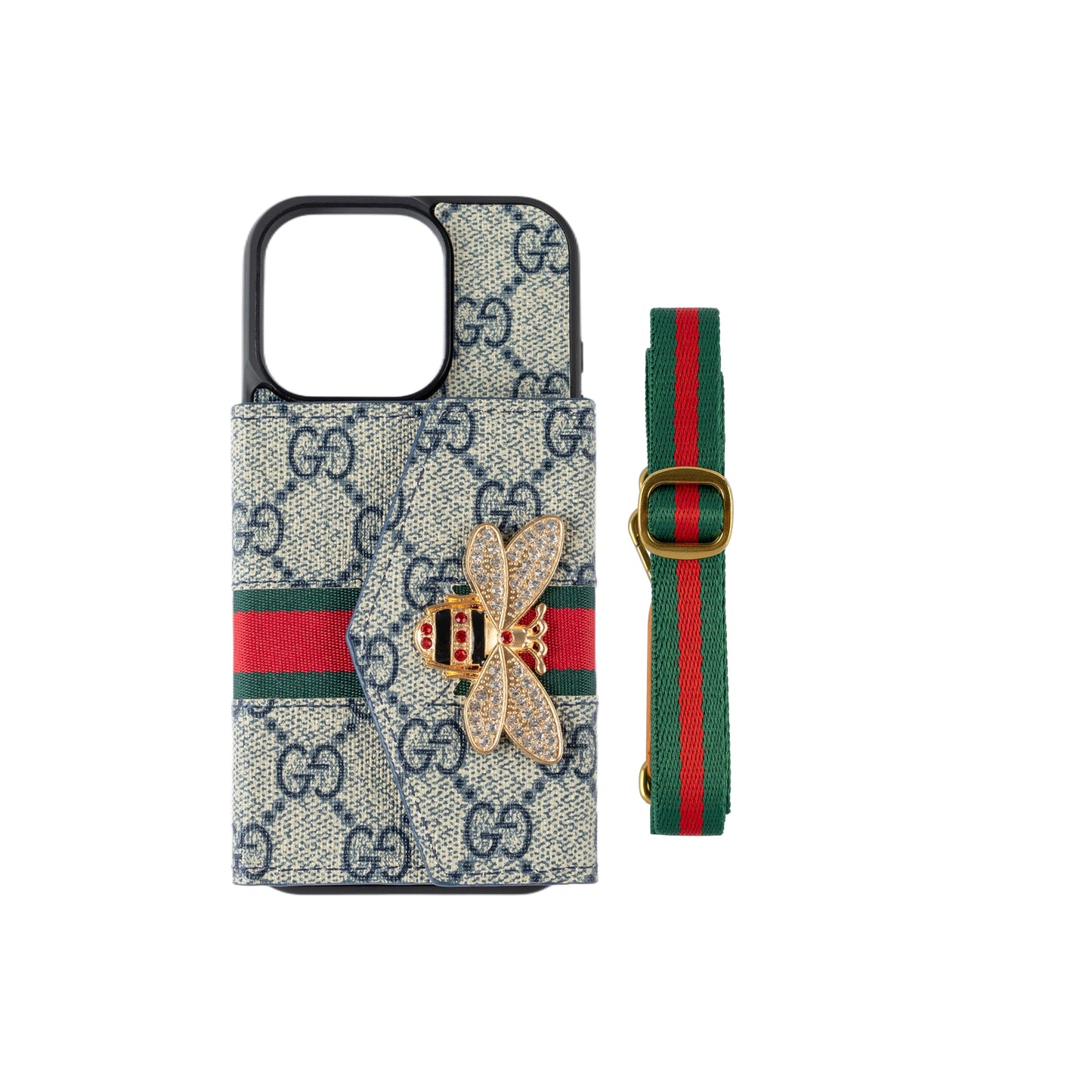 Wysokiej jakości zaawansowane etui Crossbody na iPhone'a z uchwytem na kartę  &  i paskiem na ramię