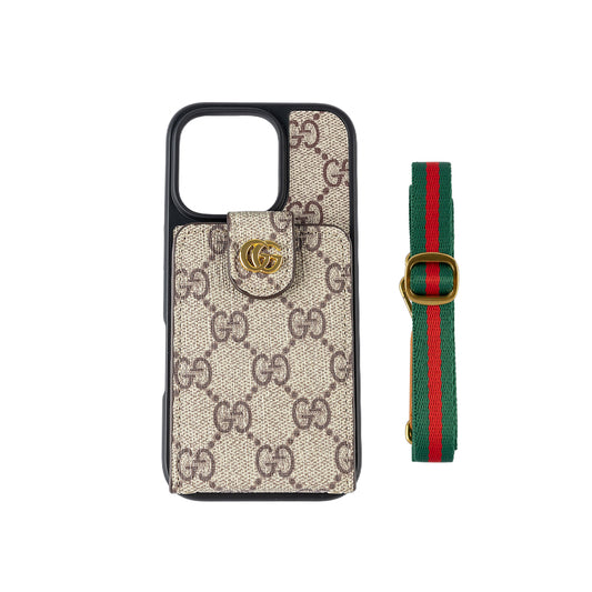 Luxuriöse iPhone-Hülle zum Umhängen mit Kartenhalter & Gurt