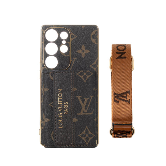 Husă Samsung din piele premium cu suport pentru card & Curea de mână