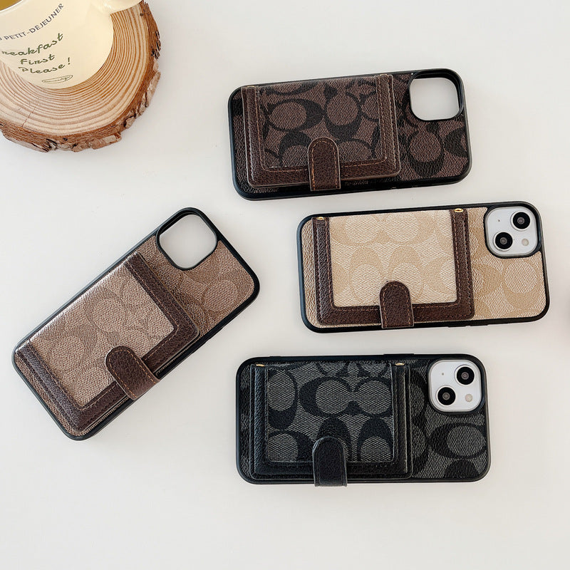 Klassische iPhone-Hülle mit Brieftasche und Umhängeriemen, Weiß -XK240402
