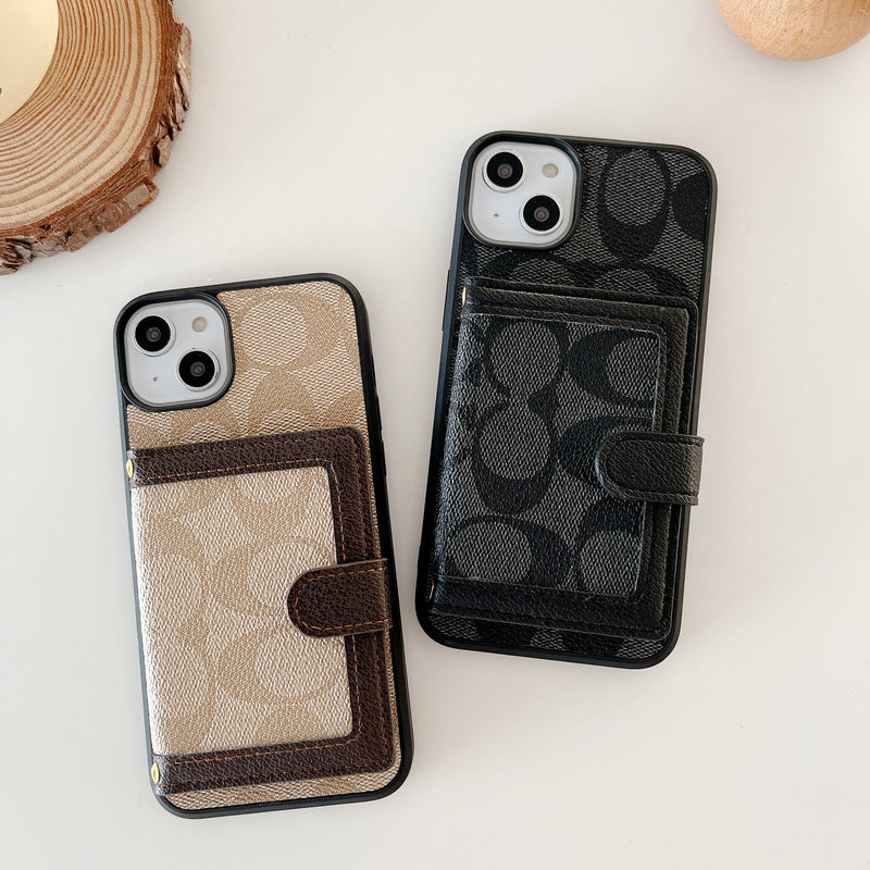 Klassische iPhone-Hülle mit Brieftasche und Umhängeriemen, Weiß -XK240402