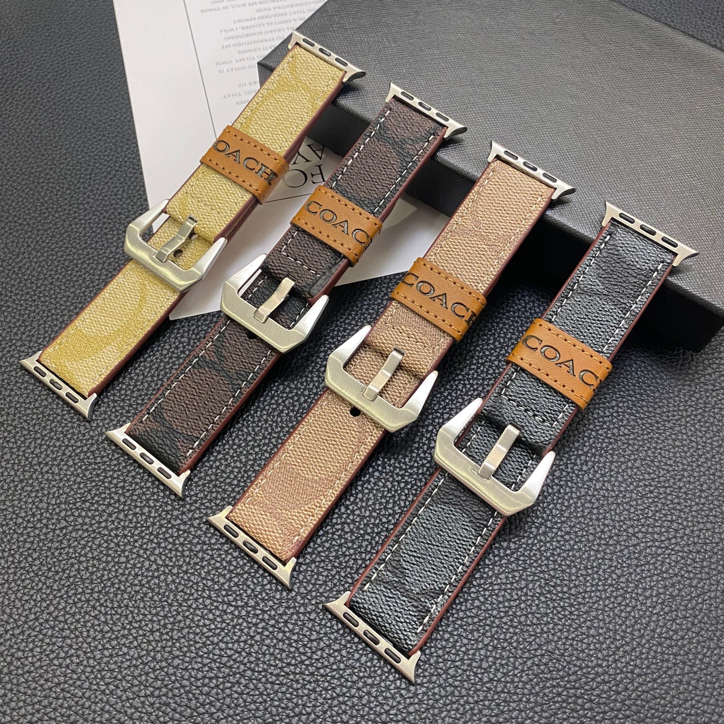 Kožený klasický řemínek Apple Watch Tmavě hnědá-YHK244221710
