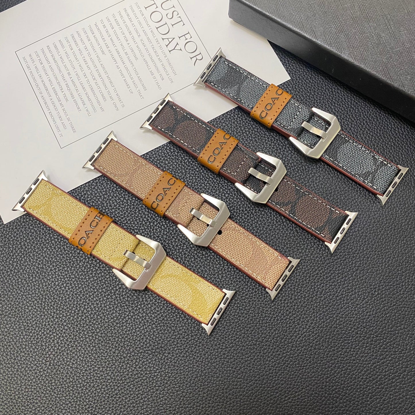 Skórzany klasyczny pasek do zegarka Apple Jasnobrązowy-YHK244221710