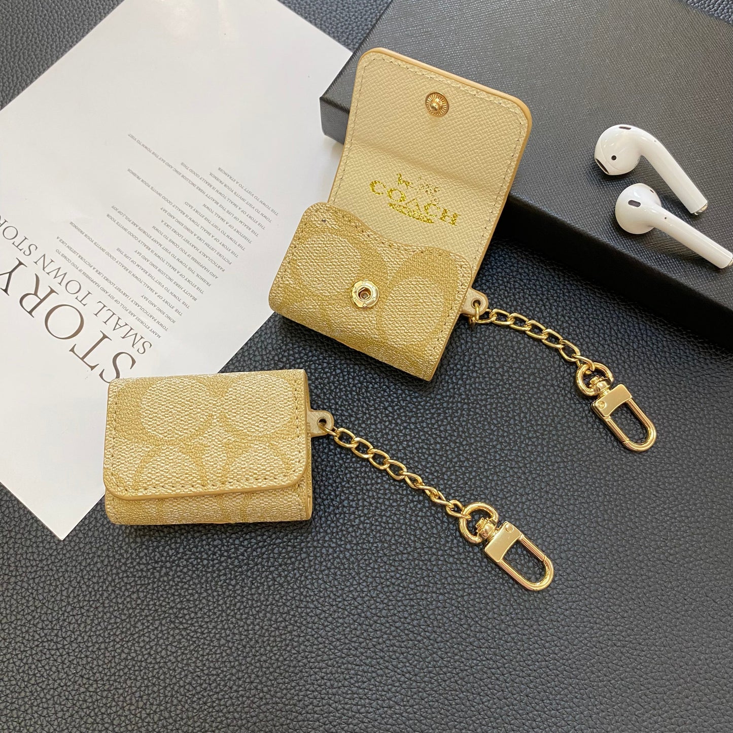 Custodie classiche di lusso per AirPods Pro Coffee-YH240425