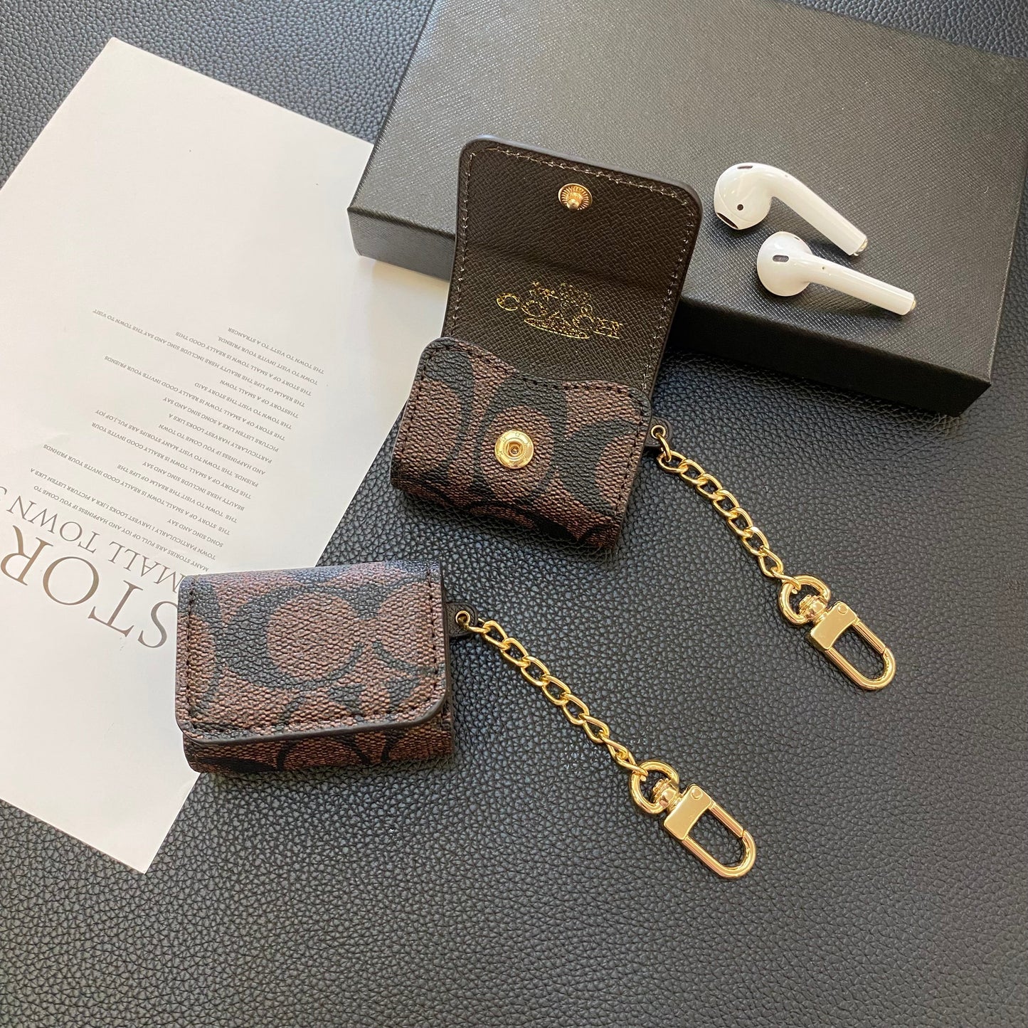 Luxusní klasická pouzdra AirPods 3. generace Tmavě hnědá-YH240425