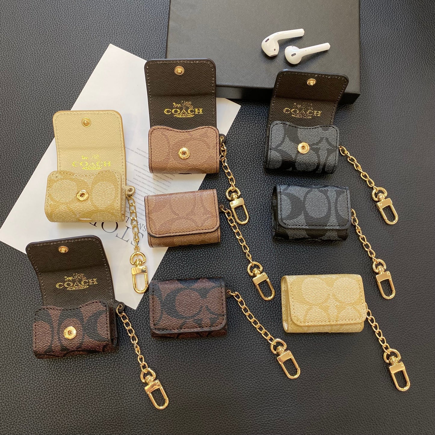 Luxusní klasická pouzdra AirPods 3. generace Tmavě hnědá-YH240425