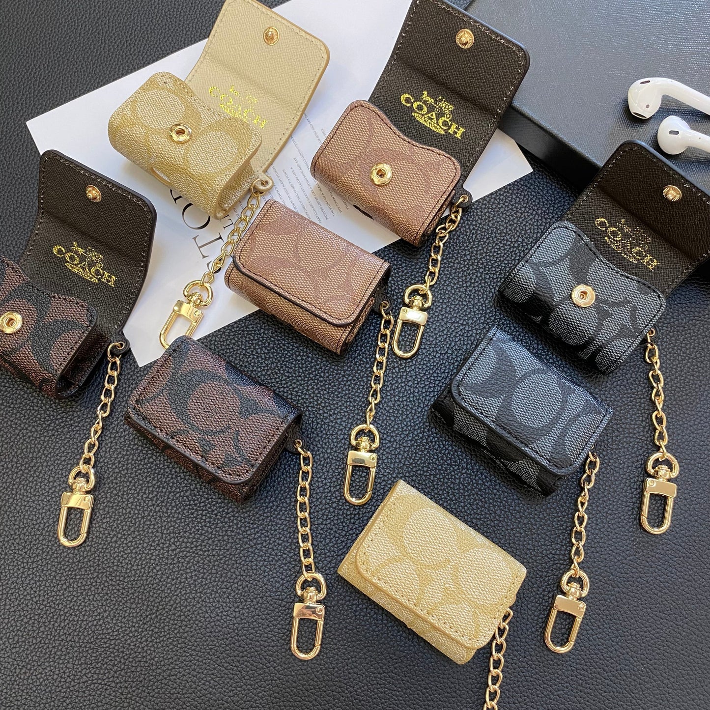 Luxusní klasická pouzdra AirPods 3. generace Coffee-YH240425