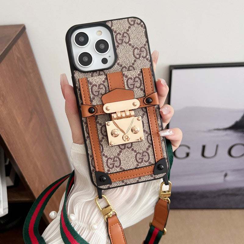 Premium Card Bag Chain Klassisk iPhone-etui