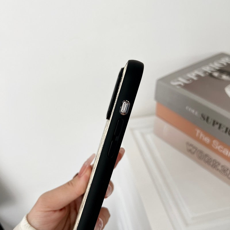 Luksus Sort & Hvid Crossbody iPhone-etui