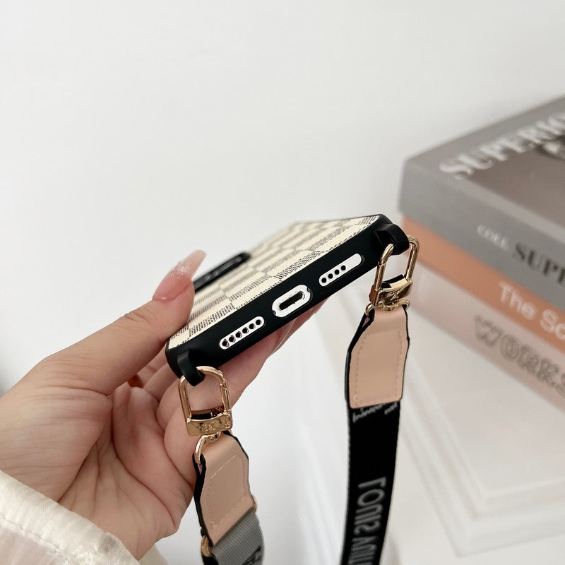 Luxe bruin crossbody iPhone-hoesje