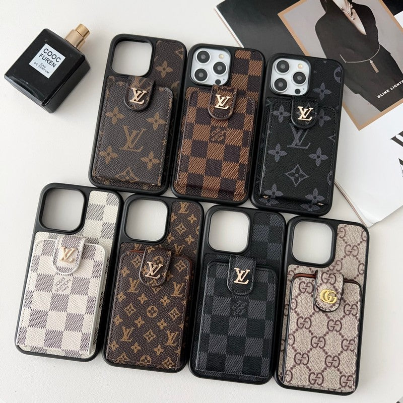 Luksus klassisk korttaske til iPhone etui
