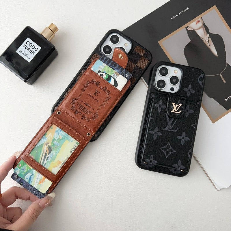 Luksus klassisk korttaske til iPhone etui