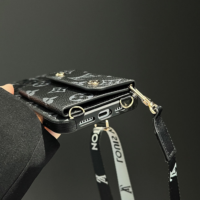 Luxusní Card Bag Řetízkové černé pouzdro na iPhone