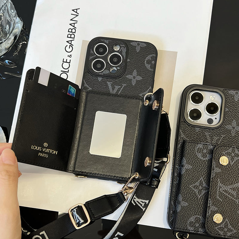 Luxusní Card Bag Řetízkové černé pouzdro na iPhone