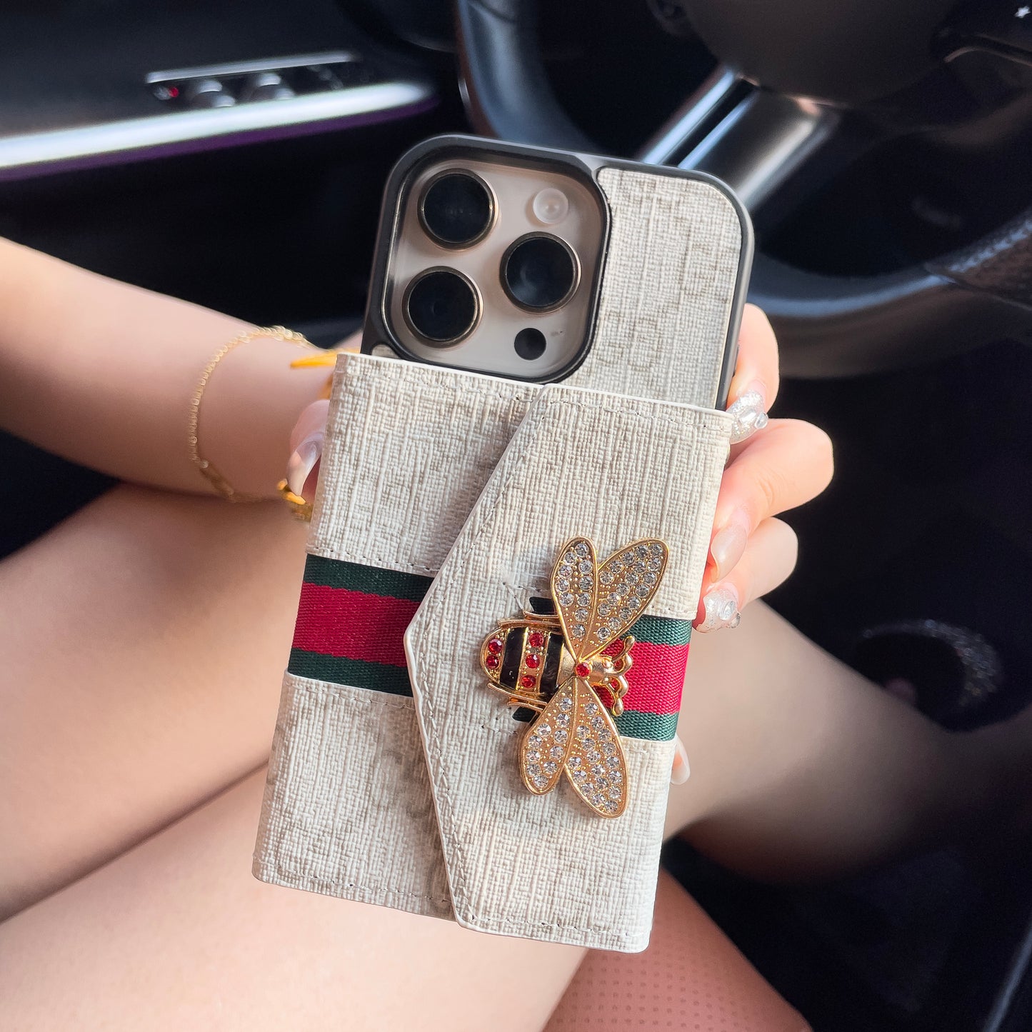 Wysokiej jakości zaawansowane etui Crossbody na iPhone'a z uchwytem na kartę  &  i paskiem na ramię