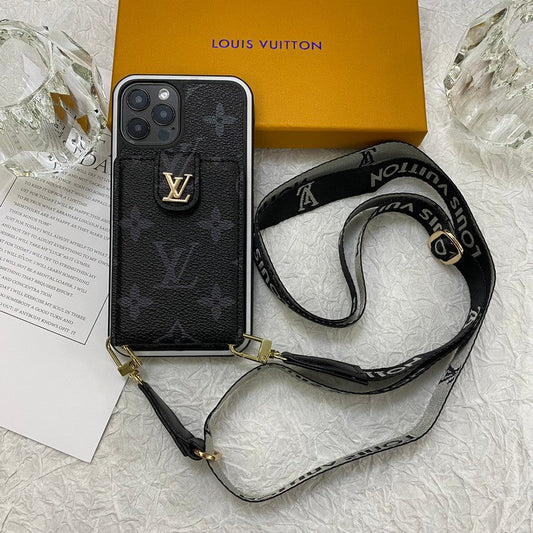 Luxuriöse iPhone-Hülle mit Kartentaschenkette