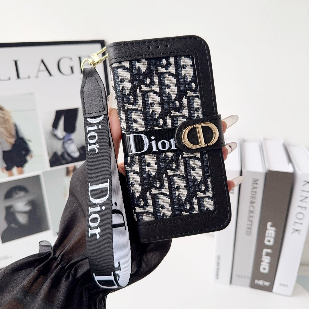 Fashion Elegant Pattern Wallet iPhone-etui med aftagelig håndledsrem