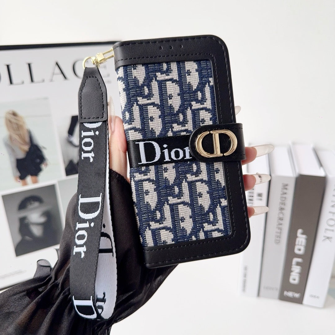Fashion Elegant Pattern Wallet iPhone-etui med aftagelig håndledsrem