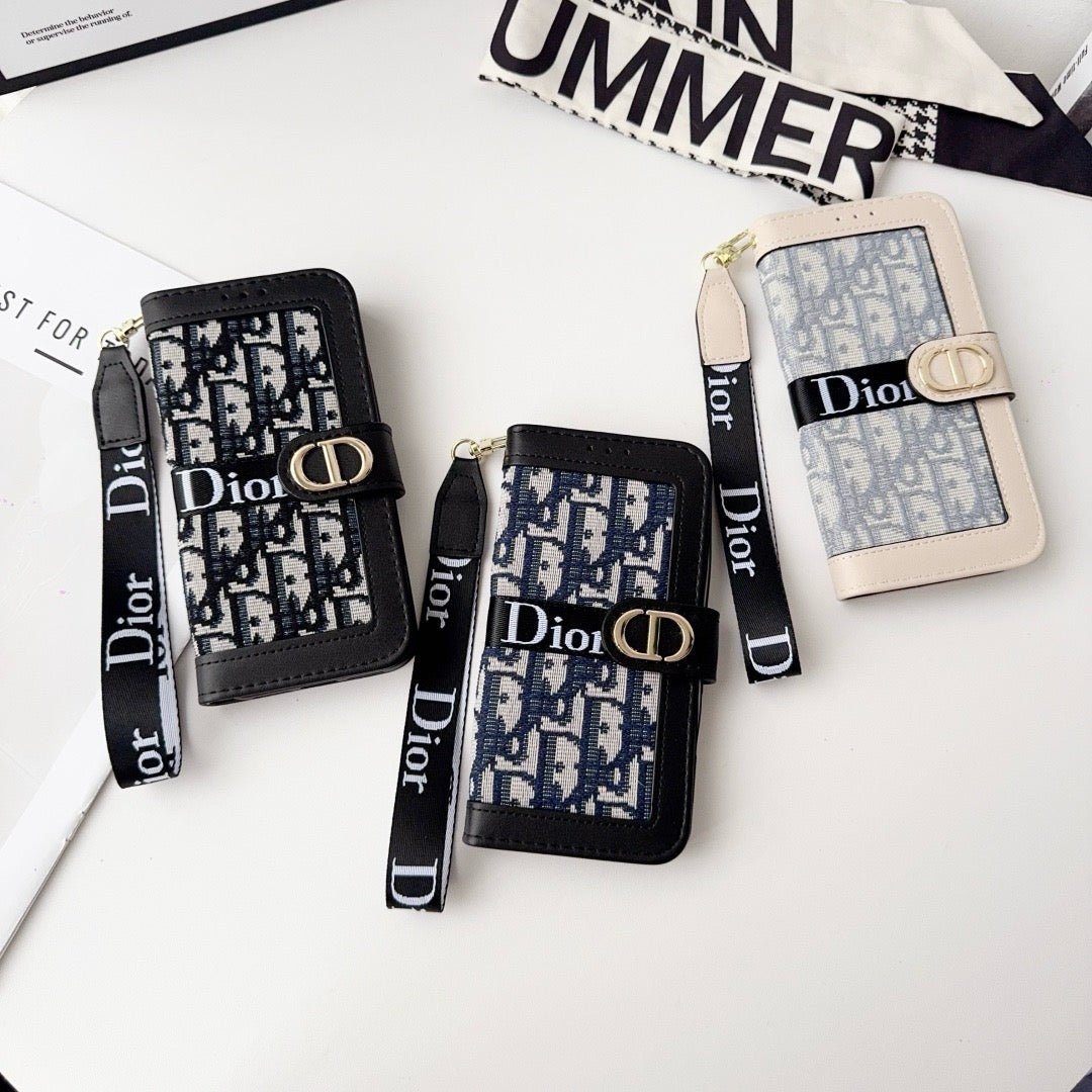 Fashion Elegant Pattern Wallet iPhone-etui med aftagelig håndledsrem