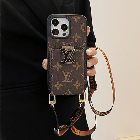 Luxuriöse iPhone-Hülle mit Kartentaschenkette