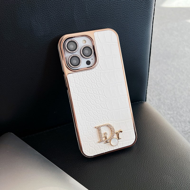 Fashion Diamond Logo Rose Guld iPhone etui