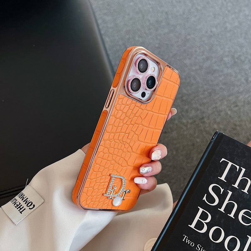 Fashion Diamond Logo Rose Guld iPhone etui