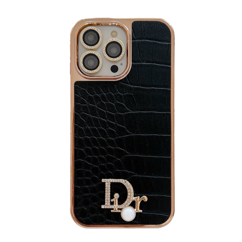 Fashion Diamond Logo Rose Guld iPhone etui