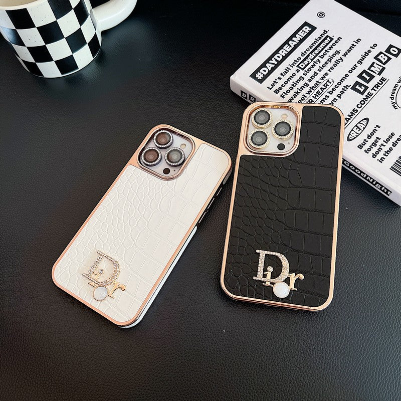 Fashion Diamond Logo Rose Guld iPhone etui