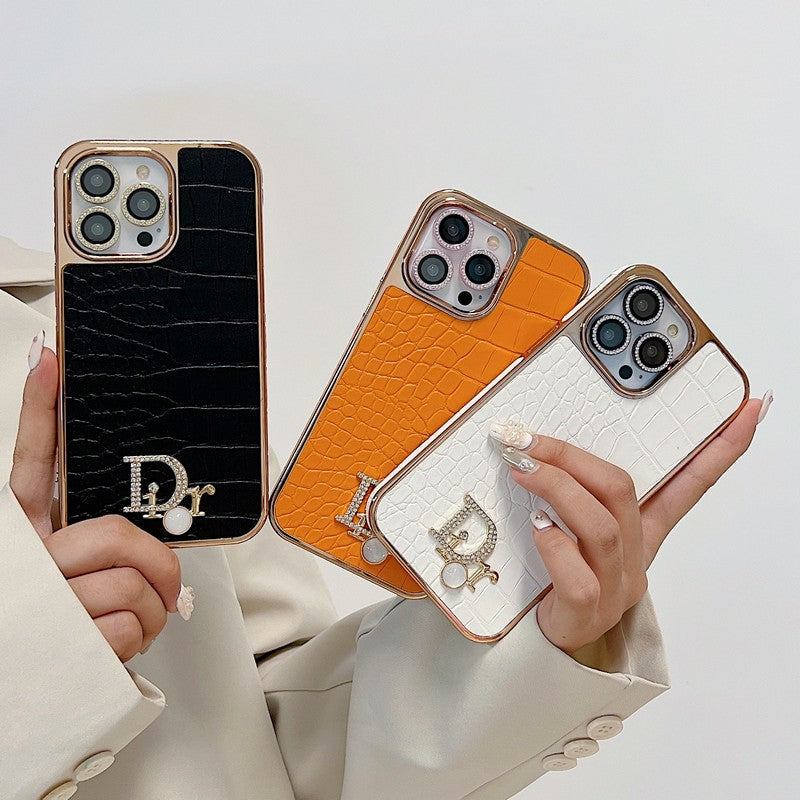 Fashion Diamond Logo Rose Guld iPhone etui