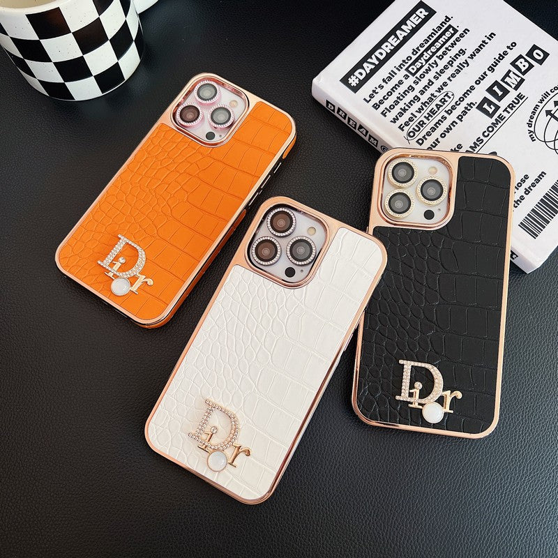 Fashion Diamond Logo Rose Guld iPhone etui