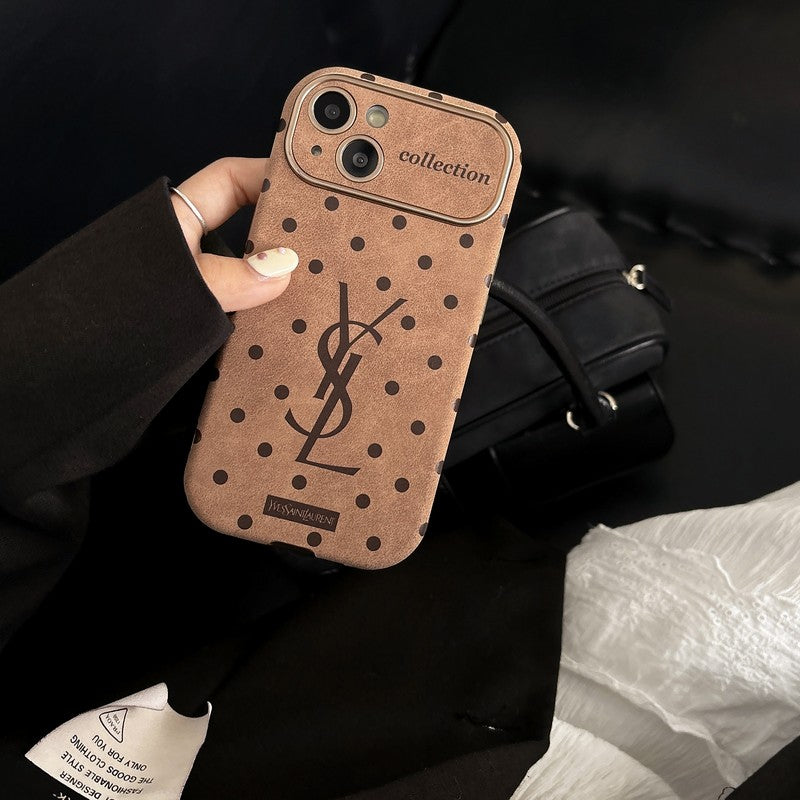 Custodia per iPhone in pelle marrone Saint