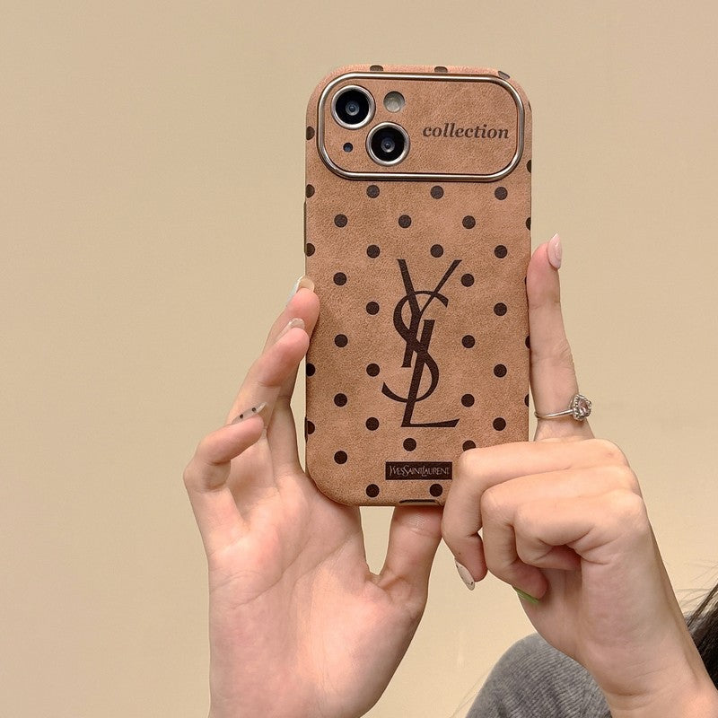 Custodia per iPhone in pelle marrone Saint