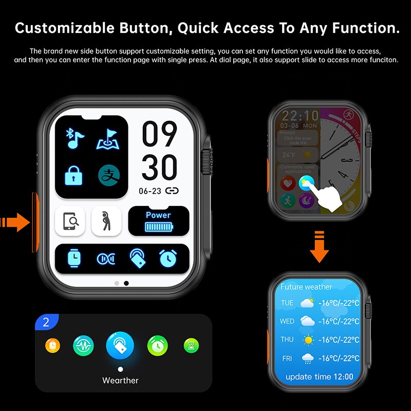 NAUJAS Ultra Watch Men Smart Watch Series 8 NFC Door Access išmanusis laikrodis, skirtas Android Apple telefonų laikrodžių apyrankėms