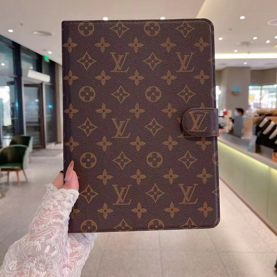Custodia per iPad di Apple in tela monogramma di lusso in pelle con motivo a tema estivo fresco