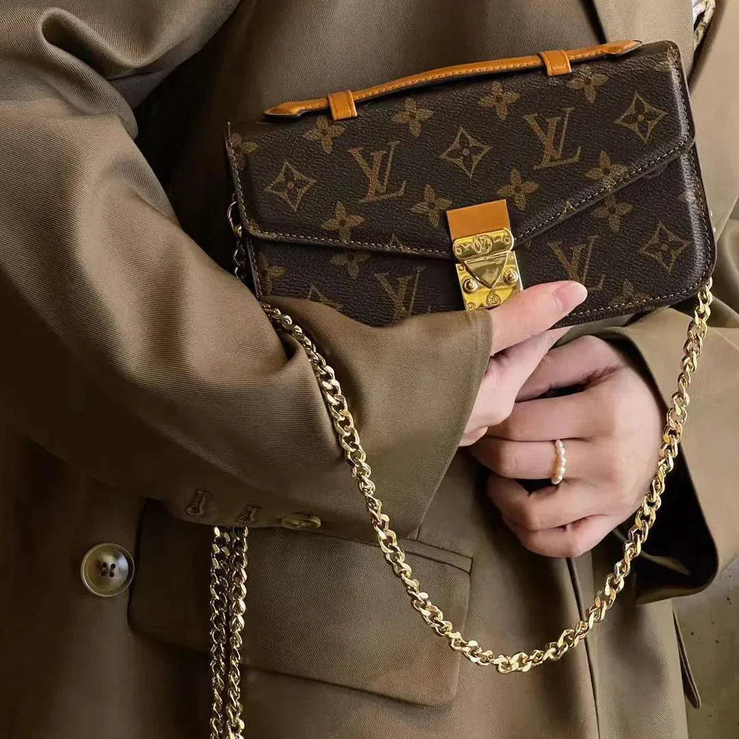 Monogram lærredstaske Håndholdt Crossbody Chain Mobiltelefon