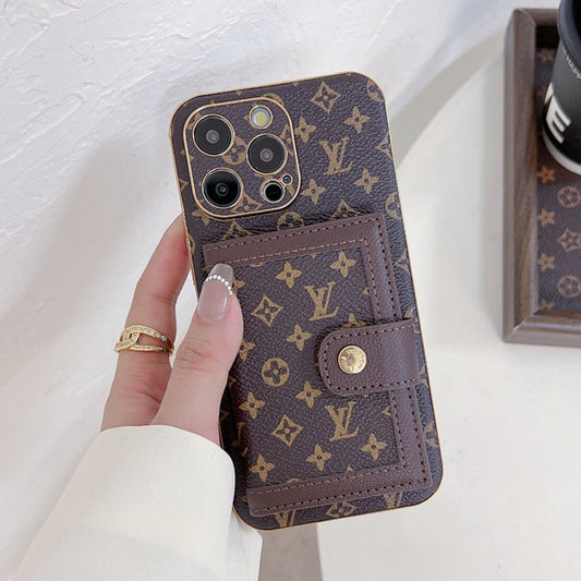 Luxuriöse iPhone-Hülle mit Kartenetui in klassischen Farben
