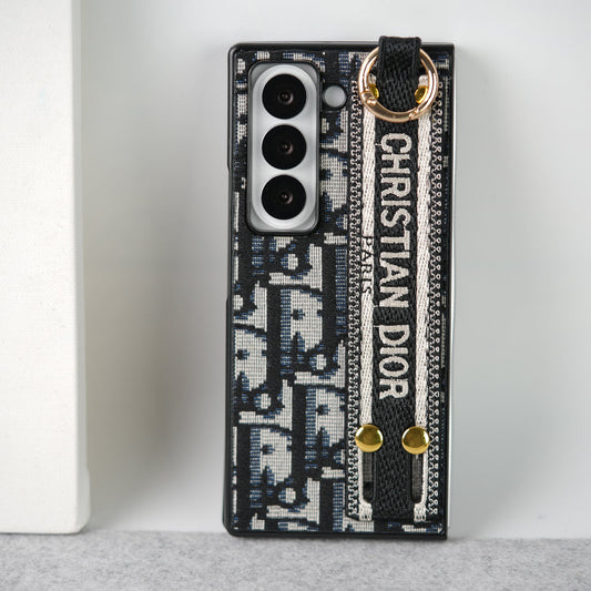 Husă cu broderie cu centură Dior marca de lux C pentru Samsung Z Fold