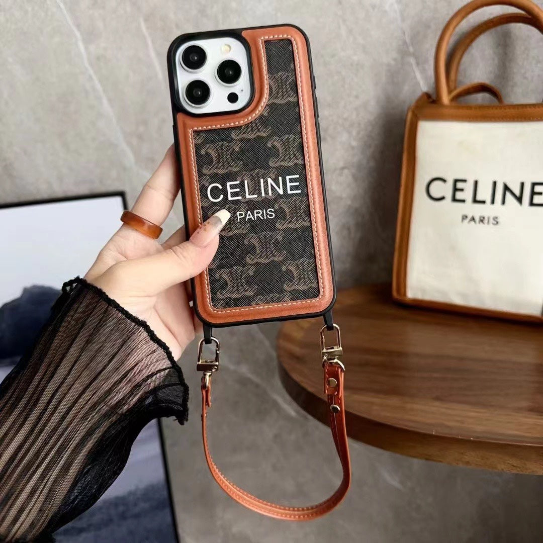Funda negra para iPhone con correa Celine-SZ231124
