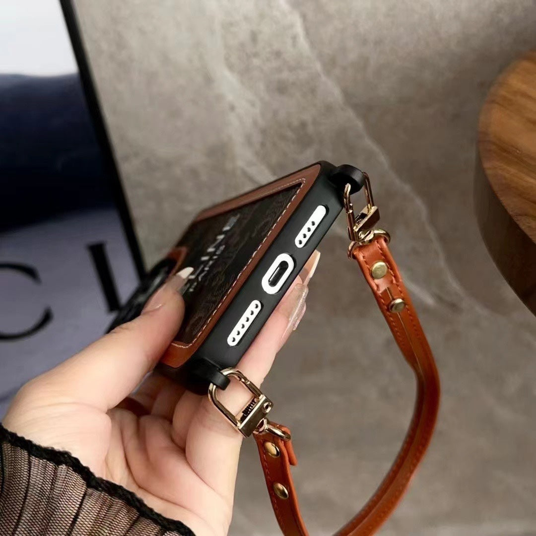 Coque iPhone Céline blanche avec sangle-SZ231124