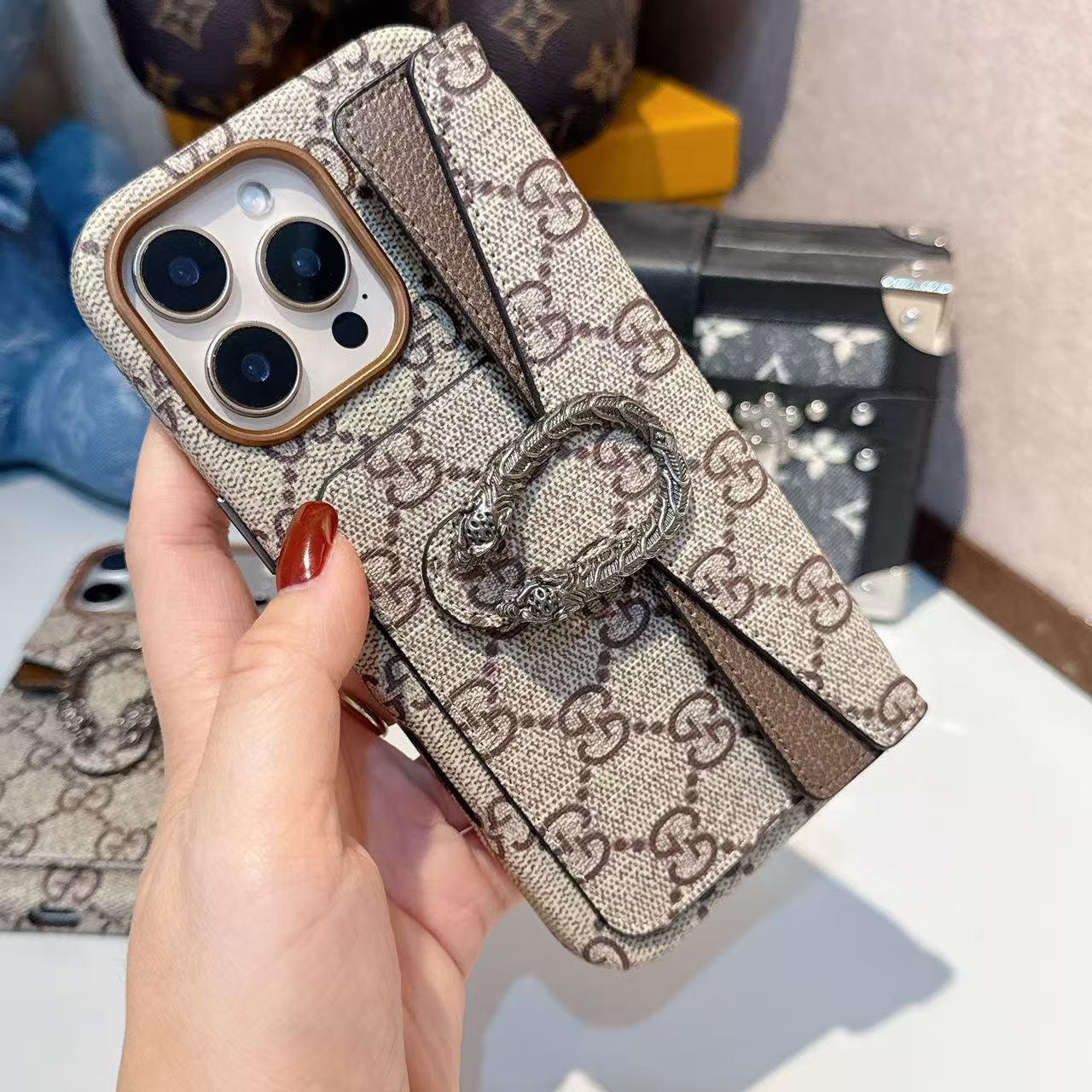 Hochwertige, klassische iPhone-Hülle mit Kartenhalter aus Segeltuch
