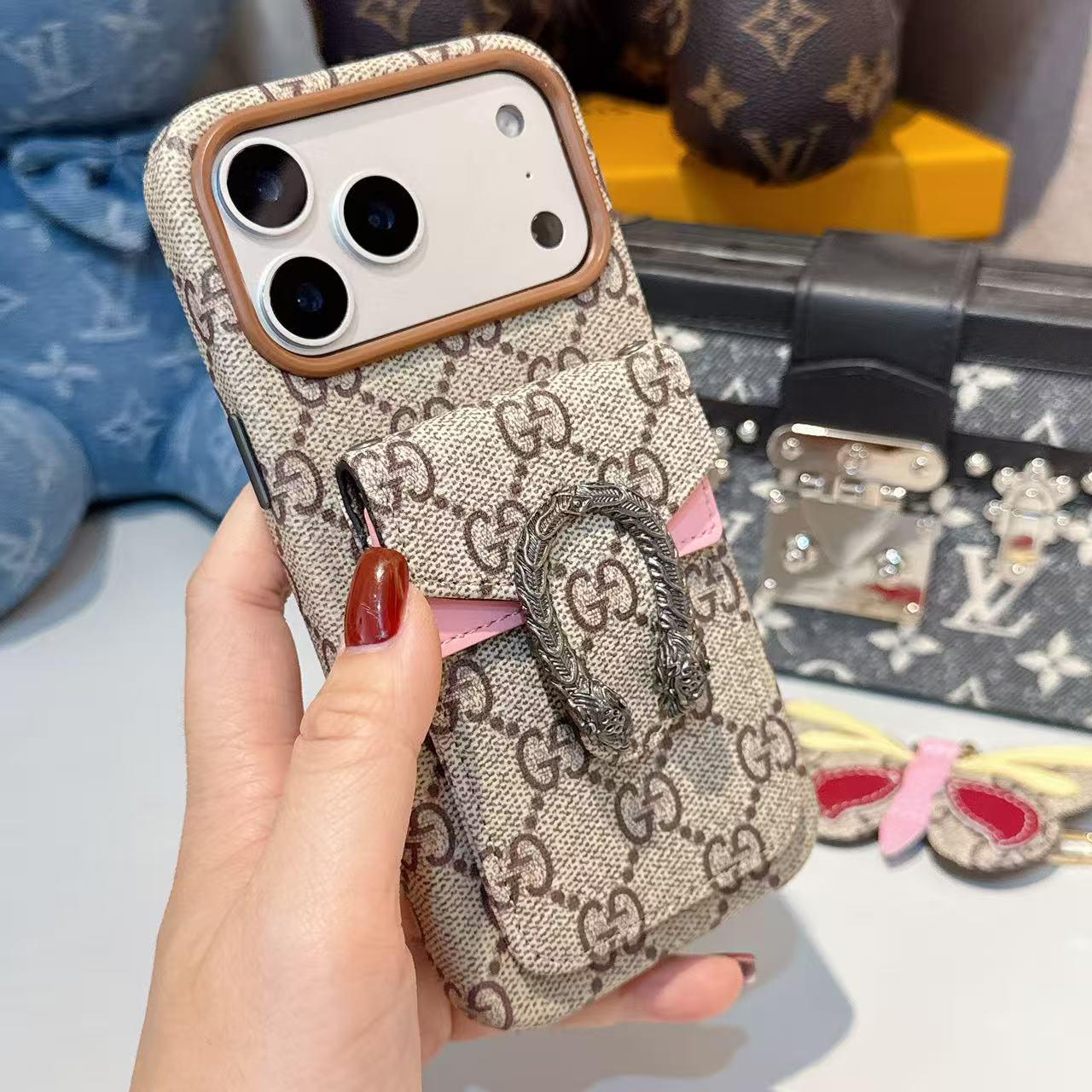 Hochwertige, klassische iPhone-Hülle mit Kartenhalter aus Segeltuch
