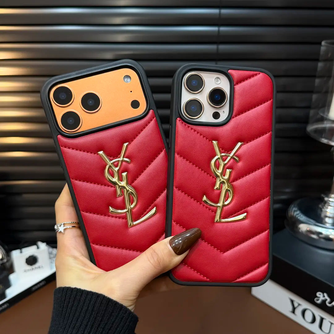 Custodia per iPhone in pelle trapuntata di lusso: custodia protettiva sottile antiurto