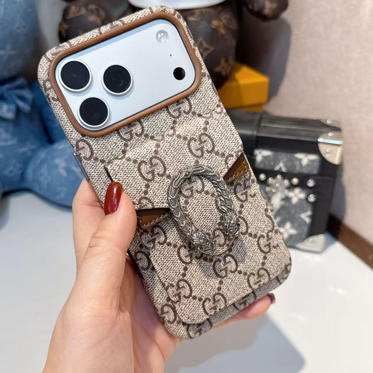 Hochwertige, klassische iPhone-Hülle mit Kartenhalter aus Segeltuch