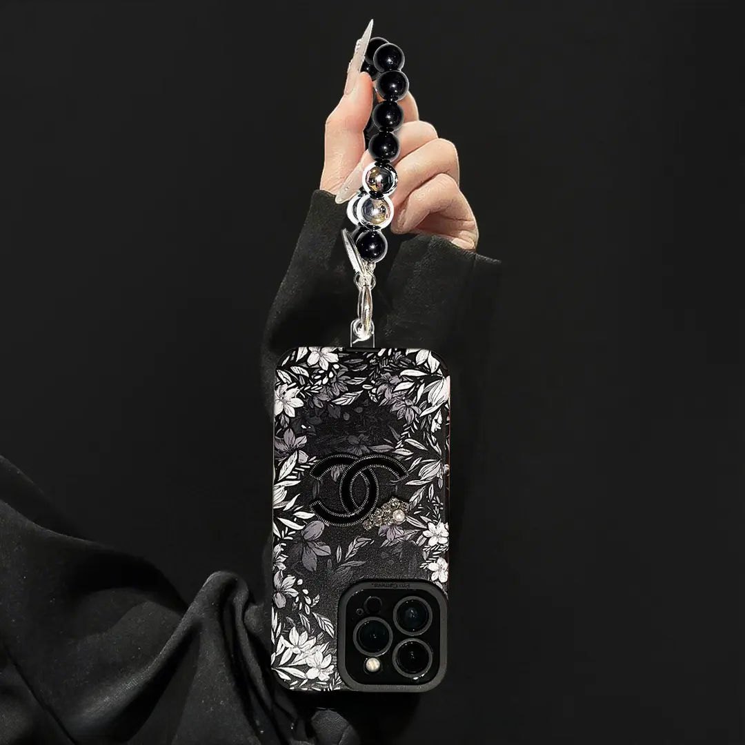 Luxuriöse Schutzhülle aus Lammleder mit Blumenmuster für das iPhone – vollständiger Linsenschutz