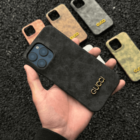 Klassiek vintage iPhone-hoesje in suèdestijl