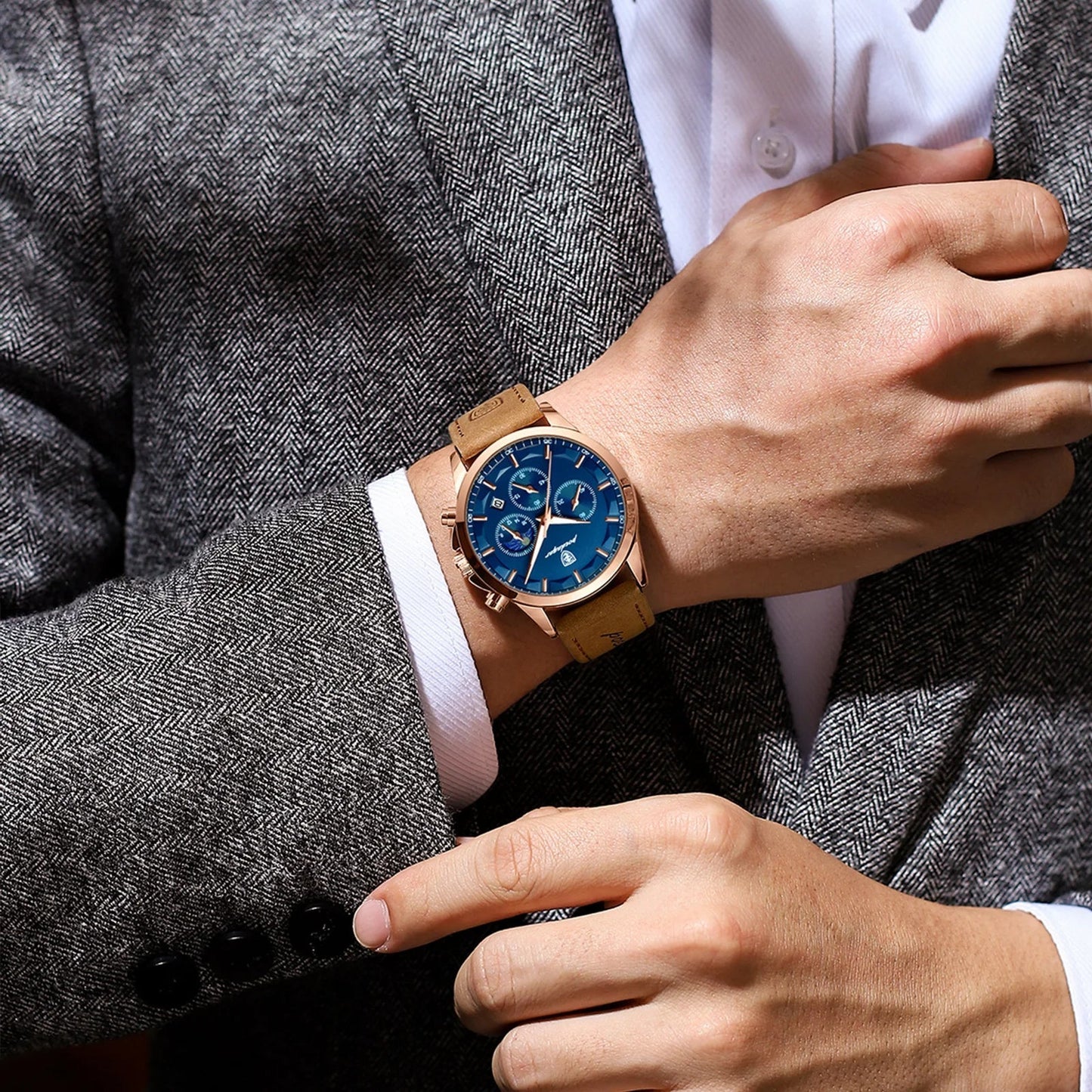 Poedagar ChronoLuxe Sport – luxusní hodinky Quartz s chronografem